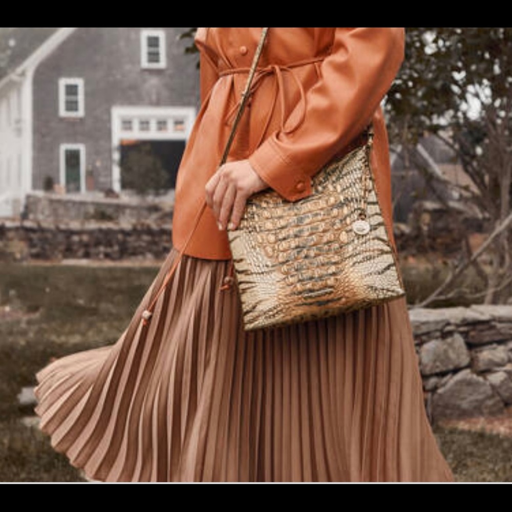 NEW Brahmin Melbourne Katie Feline Ombré Tiger Brown Crossbody Bag